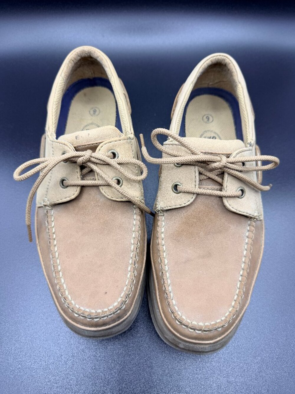 STATE STREET Tan Boat Shoe Leather Men's Size 9